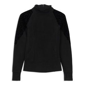 Lululemon Floral Flock Pullover Jacket- Black- Size 4